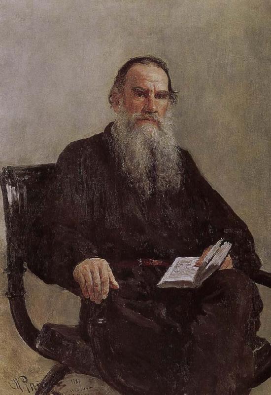 Ilia Efimovich Repin Tolstoy portrait oil painting image